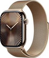 Smartwatch - Apple Watch 10 GPS + Cellular 46mm Gold Titanium Milanese Loop Złoty - miniaturka - grafika 1