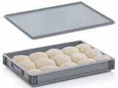 Pojemniki kuchenne - Pojemnik do dojrzewania ciasta na pizzę duży 40x30 z pokrywką komplet - miniaturka - grafika 1