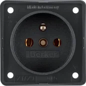 Gniazdka elektryczne - Hager Polo Integro Flow Gniazdo pojedyncze z/u czarny mat 09618505 09618505 - miniaturka - grafika 1