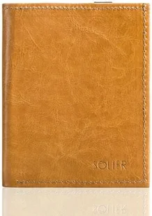Solier Jasno brązowe skórzane portfel etui na paszport SOLIER ALEXANDRIA - Portfele - miniaturka - grafika 1