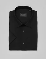 Koszule męskie - koszula canosa 00493 krótki rękaw czarny classic fit - miniaturka - grafika 1