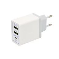 Ładowarki do telefonów - Ładowarka Sieciowa Biała Vega Faston Quick 3.0 Fast Charger 30W 2Xusb + Pd - miniaturka - grafika 1