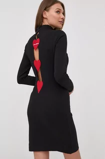 Sukienki - Love Moschino sukienka kolor czarny mini prosta - grafika 1