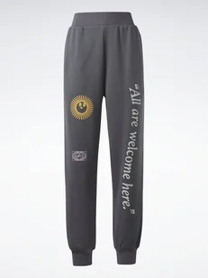 Reebok spodnie dresowe damskie ściągacze zielony/szary r. L - Dresy damskie - miniaturka - grafika 1