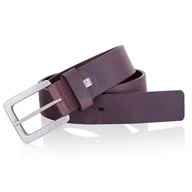 Paski - Skórzany pasek męski Pierre Cardin do jeansów 70091 - Brązowy ciemny 85 cm - miniaturka - grafika 1