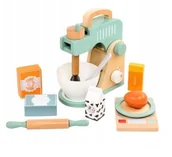 Zabawki sensoryczne - Drewniany zestaw małego kucharza robot kuchenny akcesoria (W066) - miniaturka - grafika 1