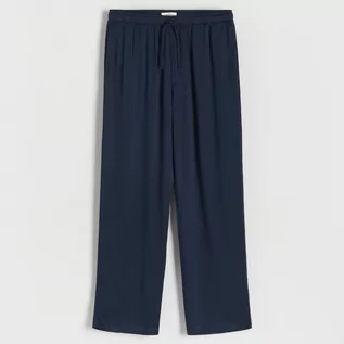 Spodnie męskie - Reserved - Spodnie piżamowe z wiskozy - Granatowy - grafika 1