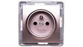 Gniazdka elektryczne - LEDart pojedyncze z uziemieniem, bez ramki - Ospel Impresja GP-1YZ/m/23, kolor tytan, 16A/250V - miniaturka - grafika 1