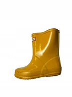 Buty dla dziewczynek - Żółte eleganckie kalosze dziecięce HUNTER 23 - miniaturka - grafika 1