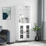 Witryny - vidaXL Witrynka, biała, 69,5x34x180 cm, materiał drewnopochodny - miniaturka - grafika 1
