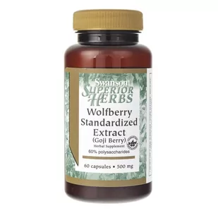 SWANSON Goji ekstrakt standaryzowany, 500 mg, 60 kapsułek - Witaminy i minerały - miniaturka - grafika 1