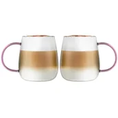 Szklanki - Vialli Design Komplet szklanek z różowym uchem Bolla 1166 2 x 400 ml - miniaturka - grafika 1