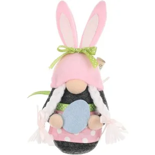 Skrzat wielkanocny SASKA GARDEN Gnom Zajączek Girl Różowy 20 cm - Wielkanoc - miniaturka - grafika 1