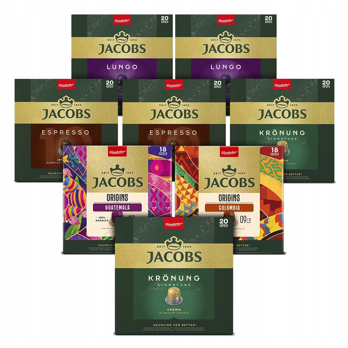 Kapsułki Jacobs do Nespresso(r)* mix 8 opakowań