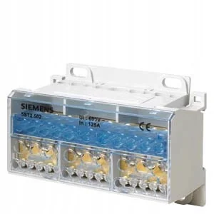 Siemens Blok rozdzielczy 125A 3P 690V 1x25-35mm2 4x16mm2 7x10mm2 DIN 5ST2502 5ST2502 - Inne akcesoria elektryczne - miniaturka - grafika 1