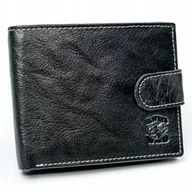 Portfele - Portfel męski klasyczny skórzany czarny - miniaturka - grafika 1