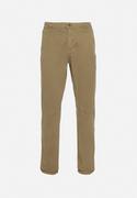 Spodnie męskie - Ciemnobeżowe Bawełniane Spodnie Regular z Kieszeniami Anrodea - miniaturka - grafika 1
