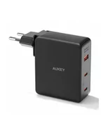 Ładowarki do telefonów - aukey PA-B7O Omnia II GaN ładowarka sieciowa 3xUSB (2xUSB C+1xUSBA) 140W PD3.1 PPS (wersja europejska)/US/UK - miniaturka - grafika 1