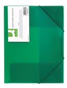 Teczki i skoroszyty - Q-Connect Teczka z gumką , PP, A4, transparentna zielona KF02313 - miniaturka - grafika 1