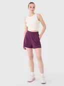Spodenki damskie - 4F Spodenki dresowe damskie - fioletowe S - miniaturka - grafika 1