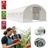 Szklarnie ogrodowe - Tunel Ogrodowy Foliowy Szklarnia 4x10x2 40m2 Podwójne Drzwi UV-4 GRATIS - miniaturka - grafika 1