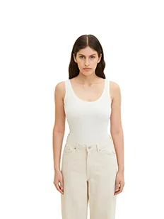 TOM TAILOR Damski Top Basic 1033747, 10315 - Whisper White, XXL - Koszulki i topy damskie - miniaturka - grafika 1