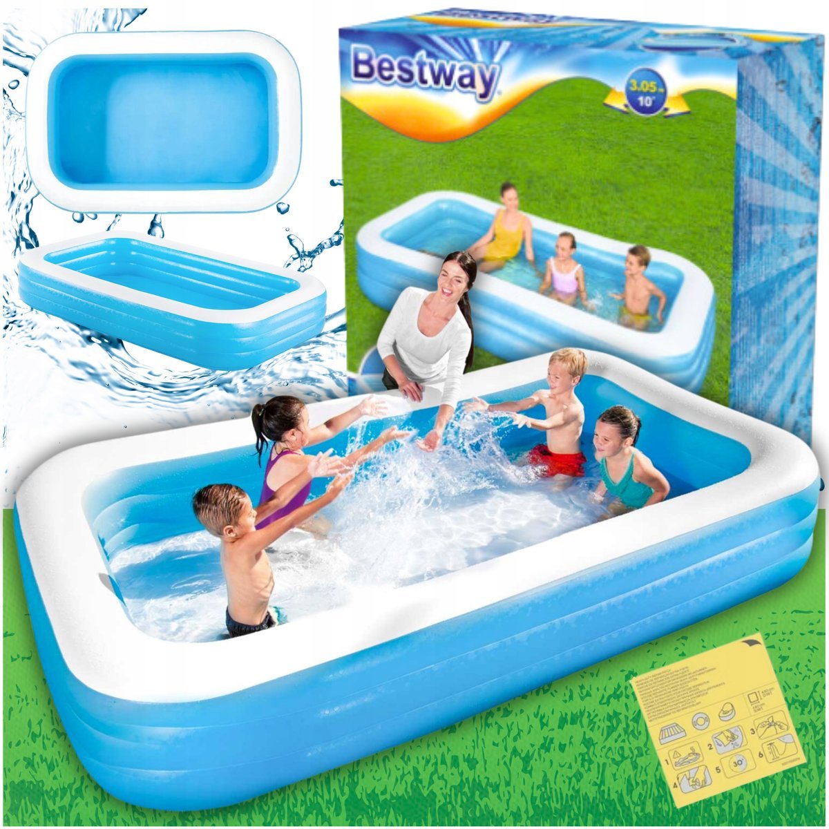 Bestway Basen dmuchany prostokątny 305 x 183 cm
