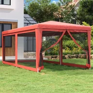Pawilony ogrodowe - Namiot imprezowy z 6 ścianami z siatki, czerwony, 3x6 m, HDPE - miniaturka - grafika 1
