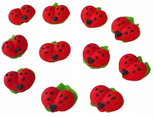 FIGURKA CUKROWA NA TORT dekoracje urodzinowe ozdoby BIEDRONKI 11 szt - Dodatki do ciast w proszku - miniaturka - grafika 1