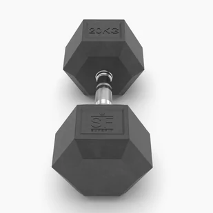 Hantel heksagonalna z gumą (pojedyncza) - 25 kg - Hantle i ciężarki - miniaturka - grafika 1
