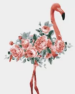 Malowanie po numerach - Malowanie po numerach - Kwiatowy flamingo 40x50cm - ArtiFly - miniaturka - grafika 1