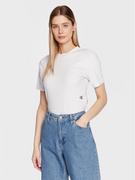 Bluzki damskie - Calvin Klein Jeans Bluzka J20J220774 Biały Regular Fit - miniaturka - grafika 1