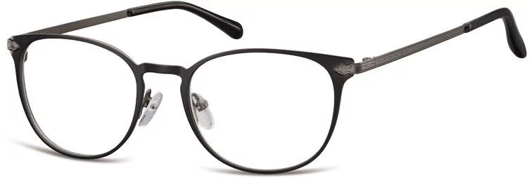 Sunoptic Okulary Oprawki damskie kocie oczy stalowe 992A czarno grafitowe