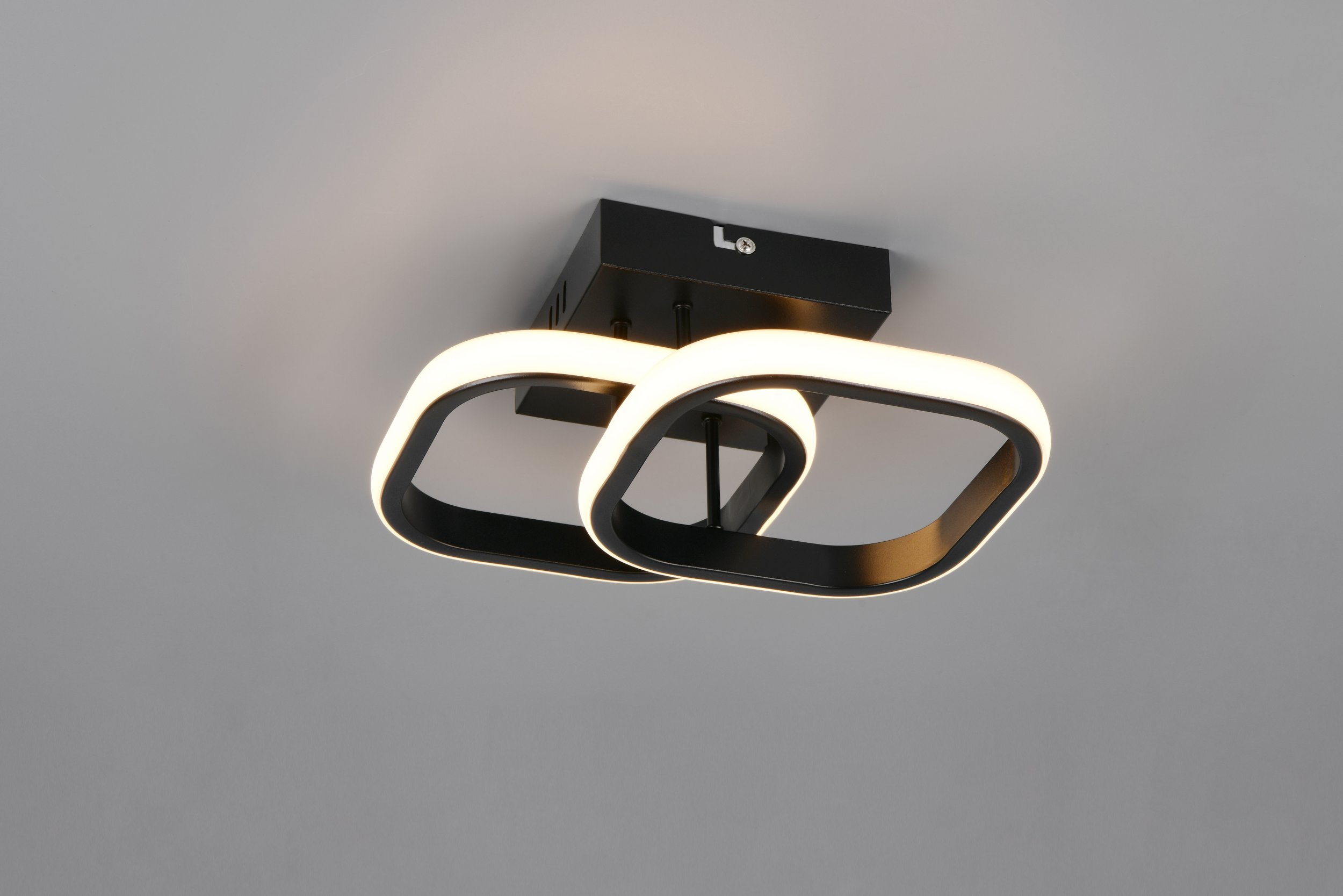 Ceiling LED lamp REALITY KASIA, 7W, 3000K, 800lm, black color. 10.5x24x24cm