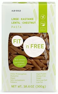 ALB-GOLD MAKARON (Z ŻÓŁTEJ SOCZEWICY I KASZTANÓW) PENNE BEZGLUTENOWY BIO 300 g (FIT'N'FREE) 000-74D0-131C4 - Makaron - miniaturka - grafika 1