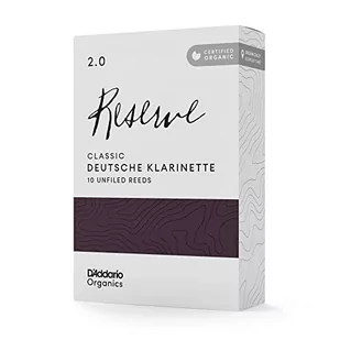 D'Addario Organic Reserve Classic German Clarinet Reeds – Stroiki do klarnetu – Pierwsza i jedyna organiczna trzcina – siła 2,0, 10 sztuk - Akcesoria do instrumentów dętych - miniaturka - grafika 1