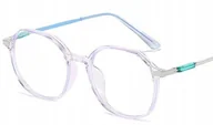 Okulary korekcyjne, oprawki, szkła - Okulary korekcyjne duże minusy błękitne -0.5 - miniaturka - grafika 1