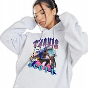 Bluzy damskie - Bluza Szara Z Kapturem Damska Na Prezent Dla Fana Travis Scott Wzory - M - miniaturka - grafika 1