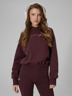 Bluzy damskie - 4F Bluza dresowa regular z kapturem damska - brązowa XXL - miniaturka - grafika 1
