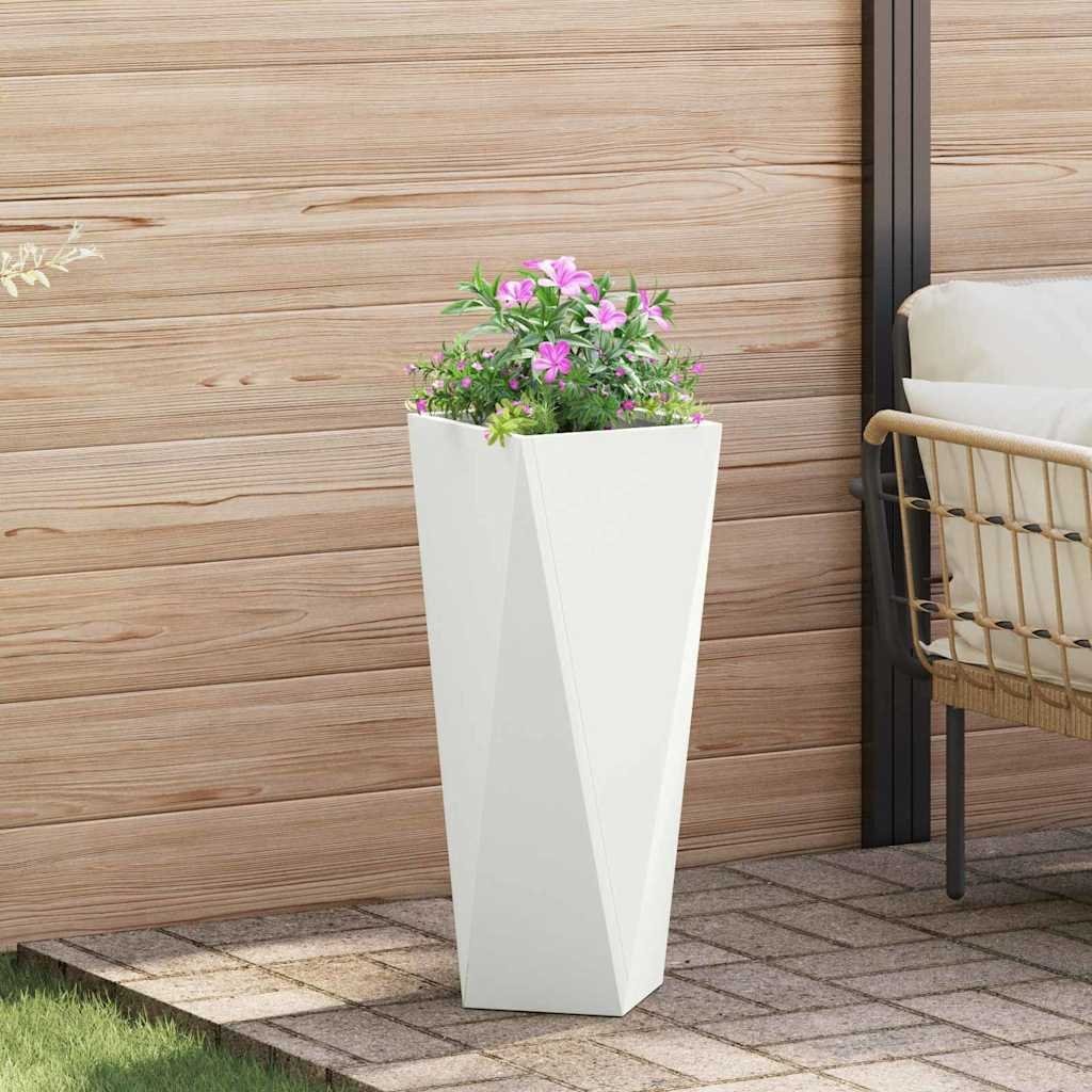 vidaXL Donica Biały 30 x 30 x 75 cm Stal
