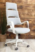 Fotele i krzesła biurowe - Fotel biurowy TRINI szaro-biały - miniaturka - grafika 1