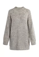 Swetry damskie - RISA Damski sweter z dzianiny, szary, XS-S - miniaturka - grafika 1