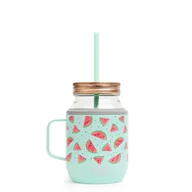 Kubki dla dzieci - Asobu kubek ze słomką moonshine teal, 540ml - miniaturka - grafika 1