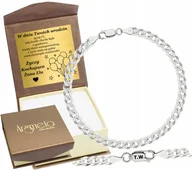 Bransolety męskie - Bransoletka Srebrna Pancerka Pełna Diamentowana 5,00 mm Grawer - miniaturka - grafika 1