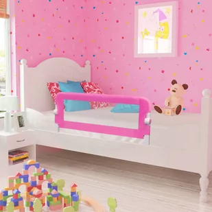 VidaXL Barierki do łóżeczka dziecięcego, 2 szt., różowe, 102x42 cm 276085         VidaXL - Zabezpieczenia dla dzieci - miniaturka - grafika 1