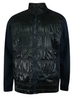 Kurtki męskie - Kurtko-Bluza, Czarno-Granatowa, Wysoka Stójka, bez Kaptura, Lekka, Pikowana, Przejściowa -KINGS - Jarek - miniaturka - grafika 1