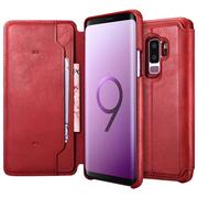 Etui i futerały do telefonów - iCarer 2w1 Leather Folio etui z naturalnej skóry z odpinaną klapką do Samsung Galaxy S9+ (S9 Plus) czerwony (RS992003-RD) - miniaturka - grafika 1