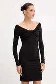 Sukienki - Patrizia Pepe sukienka kolor czarny mini dopasowana 2A2964 J333 - miniaturka - grafika 1