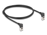 Kable miedziane - DeLOCK Kabel sieciowy RJ45 Cat.6A S/FTP Slim w górę/w górę pod kątem 90° 1 m czarny 80281 - miniaturka - grafika 1