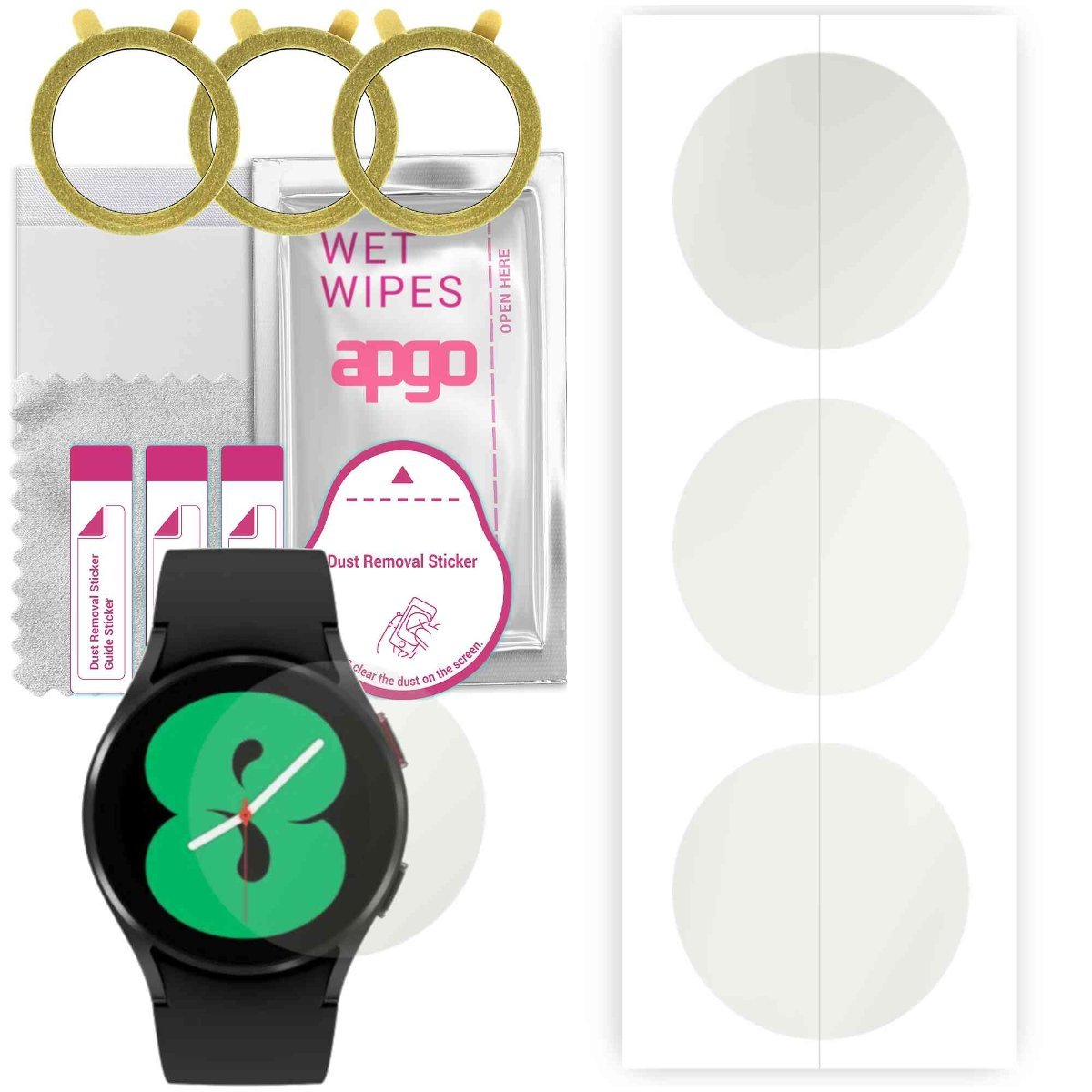 3x Folia hydrożelowa MATOWA do Samsung Galaxy Watch4 40mm - apgo Smartwatch Hydrogel MATTE Protection Ochrona na ekran smartwatcha